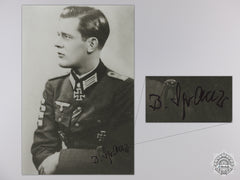 A Post War Signed Photograph Of Knight's Cross Recipient; Bodo Spranz