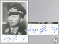A Post War Signed Photograph Of Knight's Cross Recipient; Paul