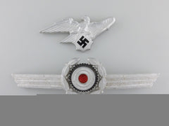 A Reichs Luftschutz Bund Visor Wreath And Eagle