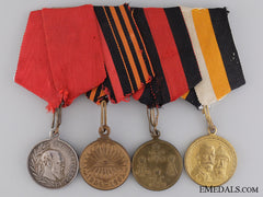 A Russian Imperial Medal Bar Of Four Awards