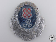 A Second War Croatian Police Guardsmen Cap Badge