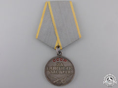 A Soviet Russian Medal For Combat Service; Type Ii