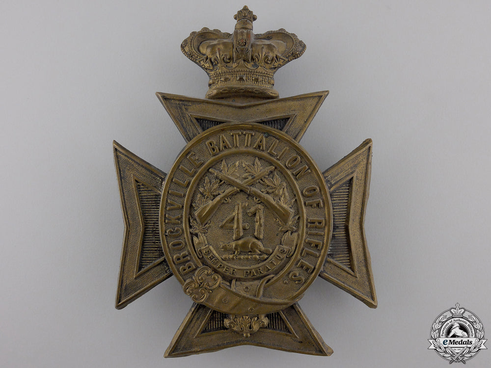 a_victoria41_st_brockville_battalion_of_rifles_helmet_plate_a_victoria_41st__554a333fe4a0d