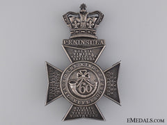 An 1883 Silver Victorian 60Th King's Royal Rifles Helmet Plate