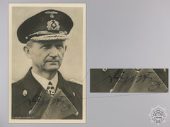A Wartime Signed Photograph Of Admiral Donitz