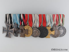 A Wwi Period Bavarian Nine Piece Medal Bar