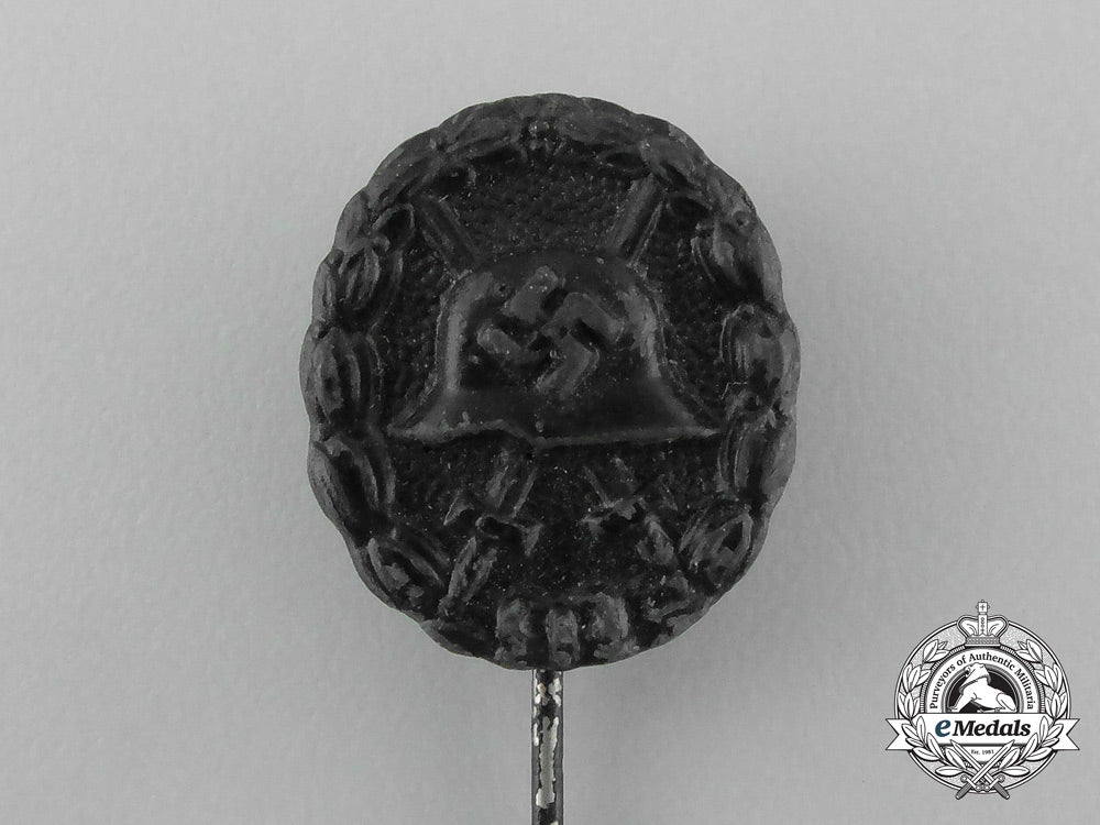 a_second_war_german_miniature_black_grade_wound_badge_stick_pin_aa_0737
