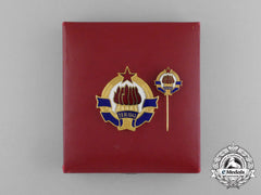A Yugoslavian Civilian Border Patrol Award With Miniature & Case