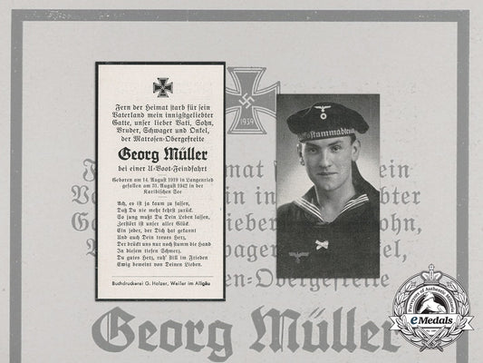 an_obituary_notice_for_georg_müller_of_u-654;_sunk_by_an_american_b18_aa_8574