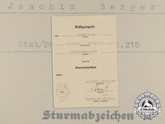 A General Assault Badge Document To Tank Destroyer