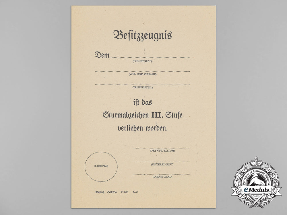 an_unissued_award_document_for_the_general_assualt_badge;_grade_iii_aa_8740