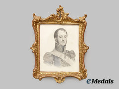 France, Ii Republic. A Framed Engraved Portrait Of L. Demacy Wearing The Order Of The Legion Of Honour