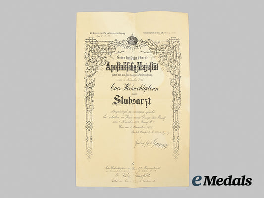 austria-_hungary,_empire._a1915_promotion_document_to_dr._viktor_grünfeld_ai1_6310