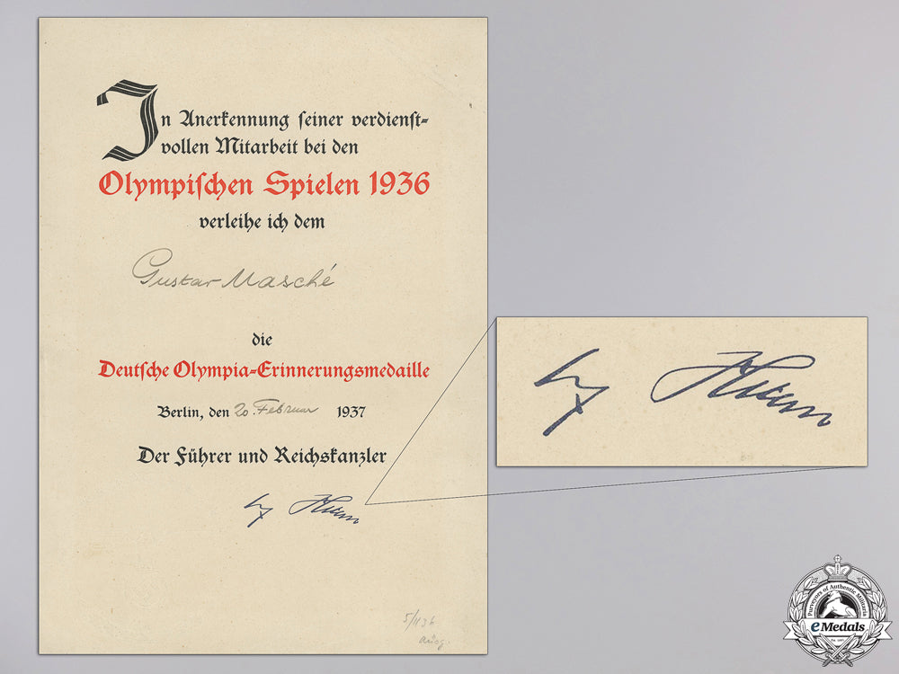 an_award_document_for_the1936_olympic_medal_an_award_documen_55c3731c3f537