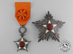 A Moroccan Order Of Ouissam Alaouite; Grand Officer Set With Case