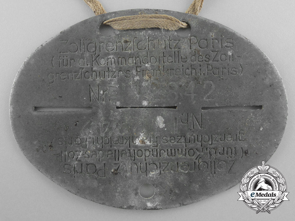 a_second_war_german_id_tag;_customs(_zollgrenzschutz)_paris_b_0158