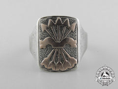 A Spanish Fascist Second War Period Silver And Gold Ring