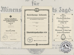 A Kriegsmarine Document Grouping To Bootsmannsmaaten Wilhelm Zorn