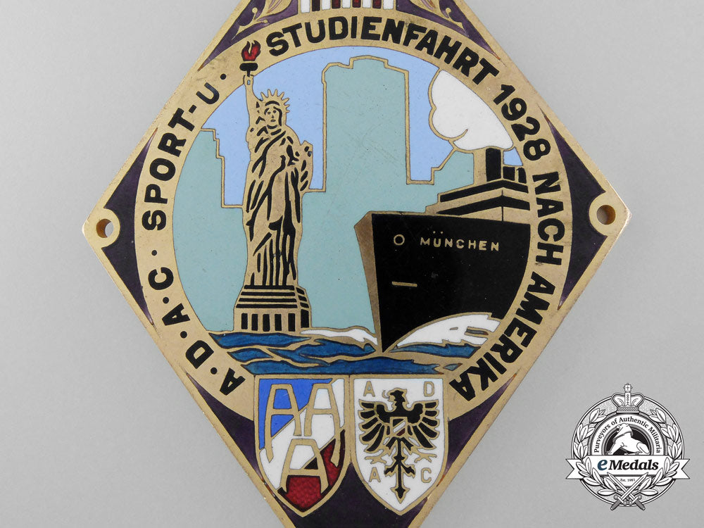 an_adac_sport_student_cruise_to_america_automobile_grill_plate1928_b_2903