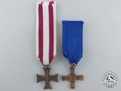 Two Miniature Polish Medals & Awards
