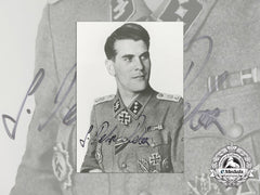 A Post War Photo & Signature Of Unknown Ss Officer; Kc Winner