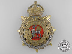 United Kingdom. A Royal Warwickshire Regiment Officer's Helmet Plate, C.1910