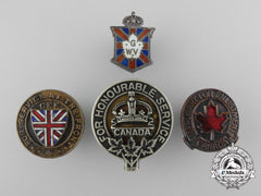 Four First & Second War Canadian Badges