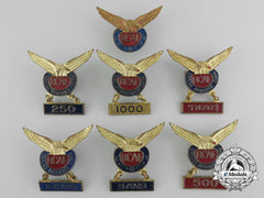 Seven Royal Canadian Air Force (Rcaf) Ground Observer Corps Lapel Badges
