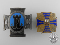 A Set Of Two Polish Badges