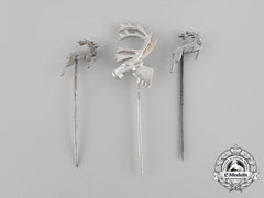 Three Second War German Hunter’s Association Stick Pins