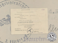 A Luftwaffe Pilot's Badge Award Document 1940