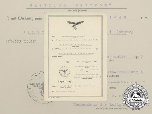 a_luftwaffe_document_promoting_medical_corporal_dietrich_wittkopf_to_master_sergeant_bb_3325