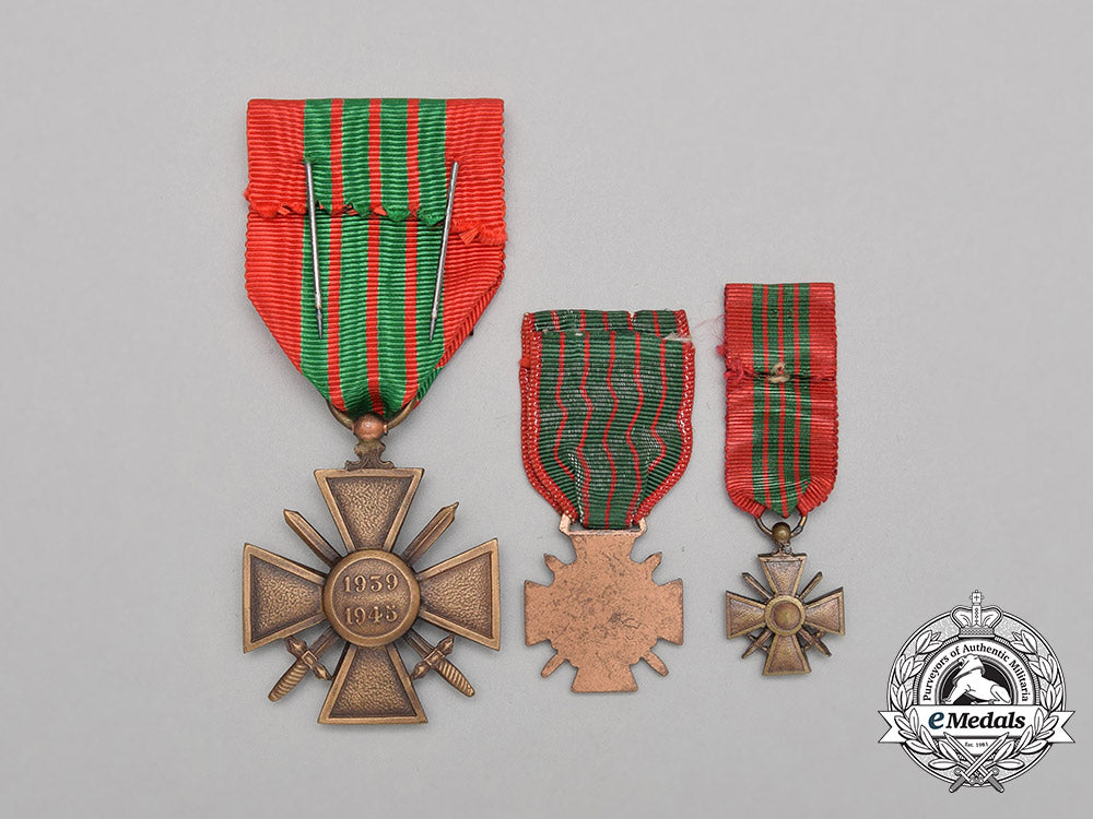 three_french_second_war_croix_de_guerres1939-1945_bb_3533