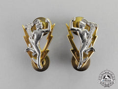 Canada. A Second War Pair Of Officer's Royal Canadian Corps Of Signals Collar Tabs