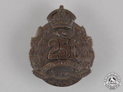 Canada. A Scarce Silver 251St Infantry Battalion Officer's Cap Badge, C.1917