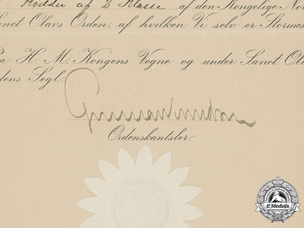 norway,_kingdom._an_order_of_st._olaf,_knight1_st_class_award_document1961_u_c18-018459