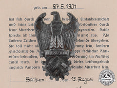 Germany. A Dr. Fritz Todt Prize With Award Document To K. Zimmermann, Numbered, C.1944