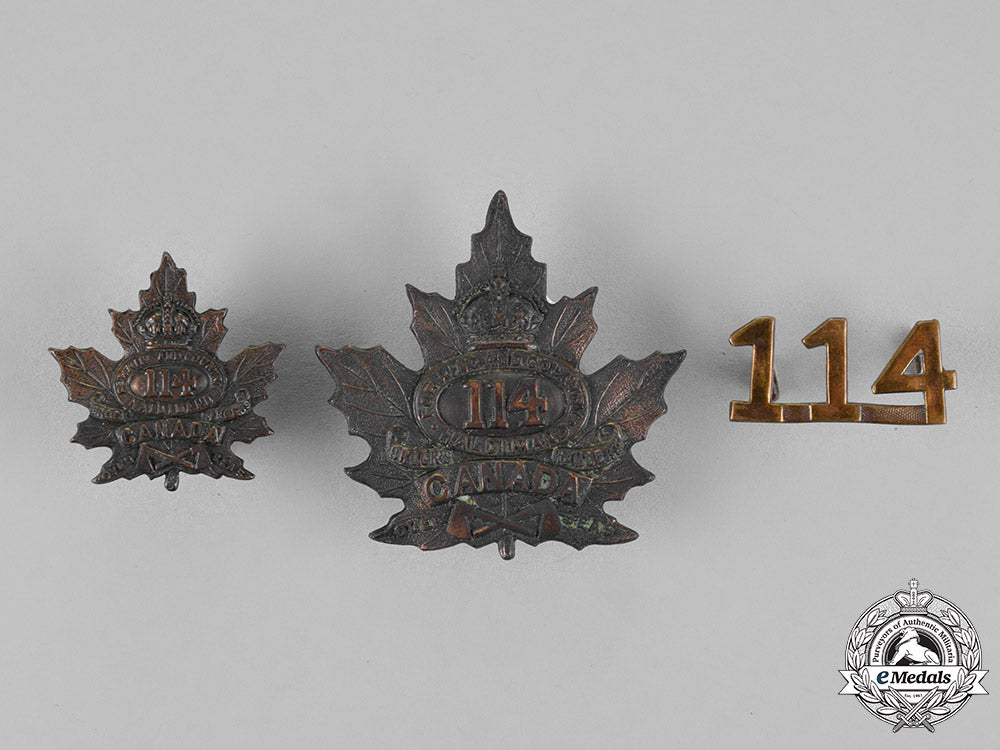 canada._a114_th_infantry_battalion"_brock's_rangers"_insignia_grouping_c18-019845