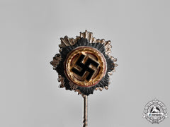 Germany. A German Cross In Gold, Miniature Stick Pin By “Börger & Co”