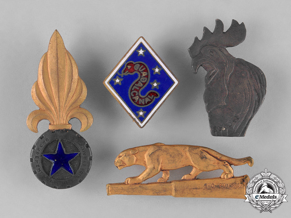 france,_republic._sixteen_overseas_service_french_military_insignia_badges_c18-026993_1