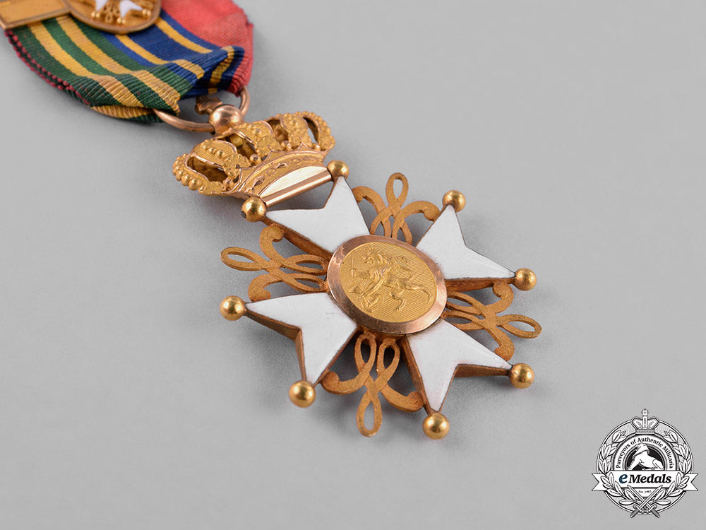 netherlands,_kingdom._an_order_of_the_lion_in_gold,_with_commander_small_decoration,_c.1860_c18-028298