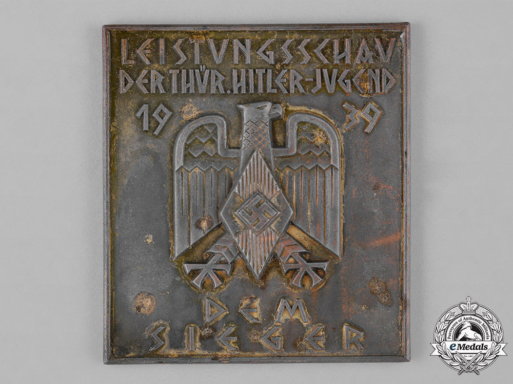 germany,_hj._an_award_plaque_for_the_performance_show_of_the_thüringen_hj,_with_presentation_case,_by_gustav_brehmer_c18-042930