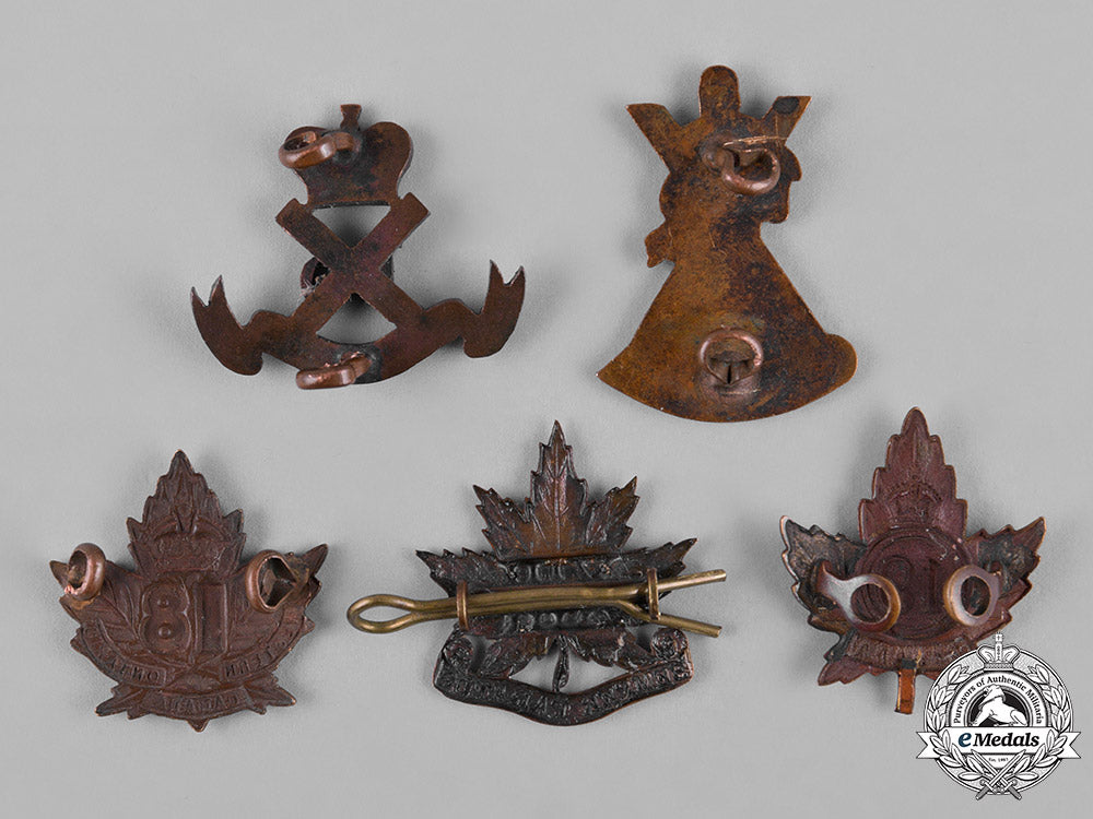 canada._a_lot_of_five_first_war_battalion_collar_badges_c18-050057
