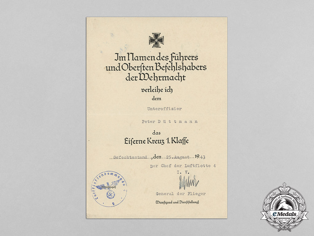 germany,_luftwaffe._an_outstanding_document_group_to_ace_leutnant_peter_düttmann,152_victories_c18-0531