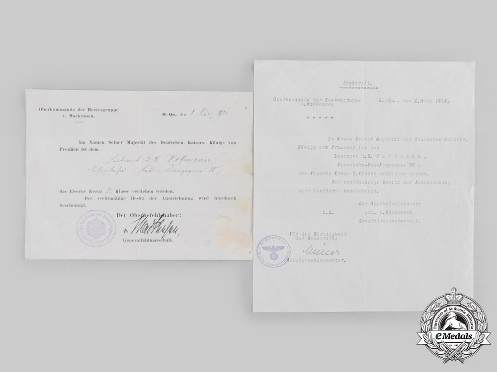 germany,_imperial._a1914_iron_cross_ii_class_with_documents_to_leutnant_d.r._hoffmann_c20078_emd4705