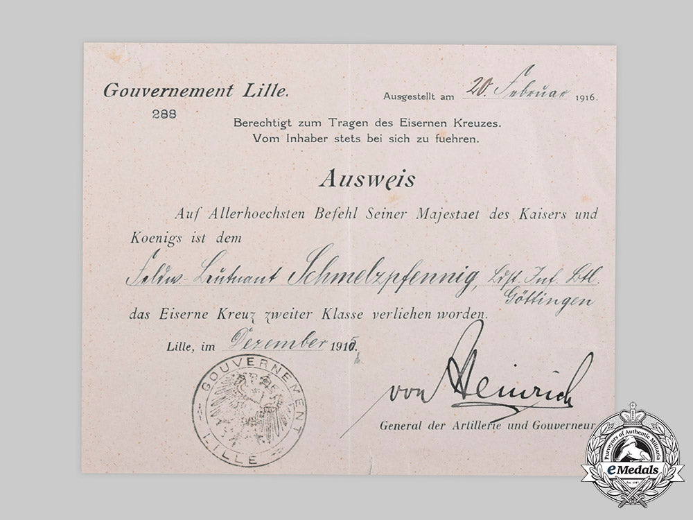 germany,_imperial._a1914_iron_cross_ii_class_with_award_document_to_feldwebel-_leutnant_hans_schmelzpfenning_c20086_emd4747_1