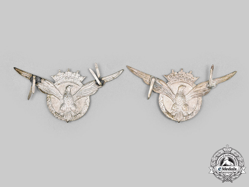 spain,_francoist_era._two_military_transport_pilot_nco's_cap_badges_c20161_mnc3735_1