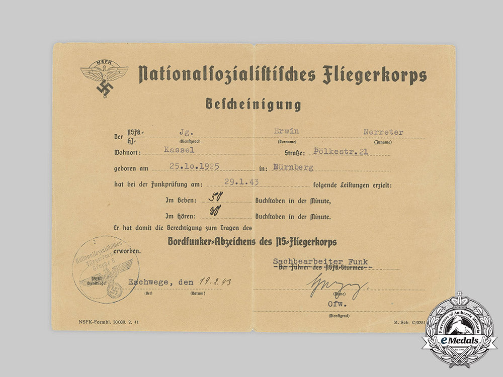 germany,_hj/_nsfk._three_award_documents_to_aviation_hj_member_nerreter_c2020_082emd_098_1