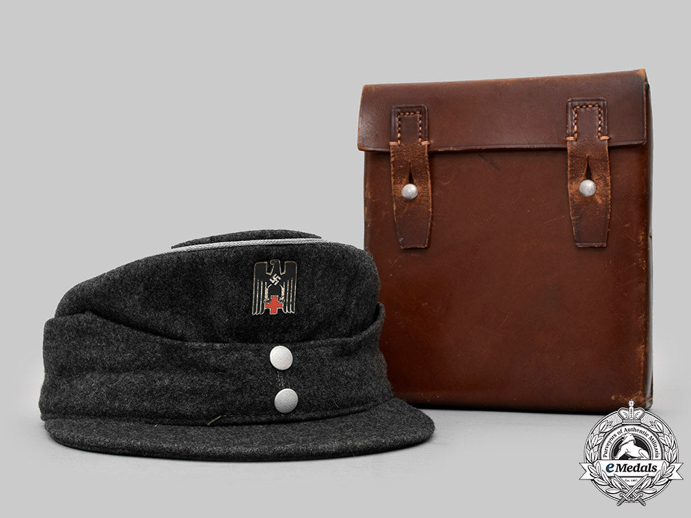 帽子 Drk Germany, Drk. A Red Cross Officer's M43-Style Cap & Medical Pouch