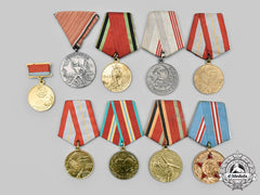 Russia, Soviet Union; Hungary, People's Republic; Ukraine, Ukrainian Soviet Socialist Republic. A Lot Of Nine Socialist Medals